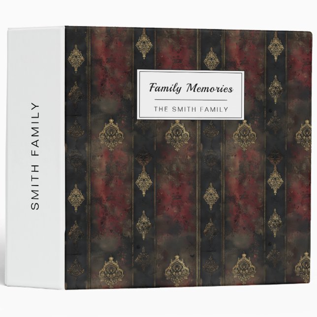 Persian Gold Damask Noir Pattern (4) Binder (Front/Spine)
