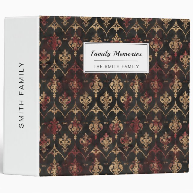 Persian Gold Damask Noir Pattern (5) Binder (Front/Spine)