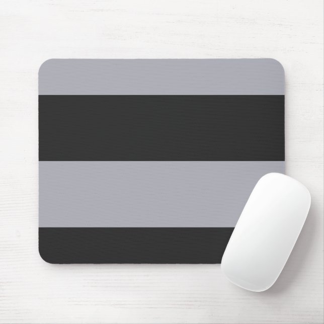 Persian Grey and Grey Simple Extra Wide Stripes Mouse Pad (With Mouse)