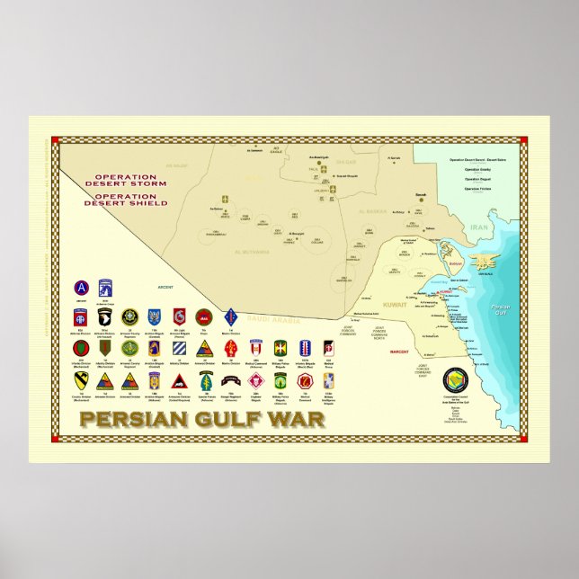 Persian Gulf War map poster (Front)