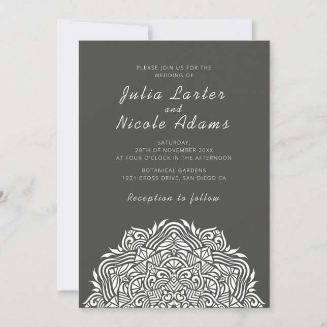 Persian Jewel Arch Ordinate Mandala Wedding Invitation (Front)