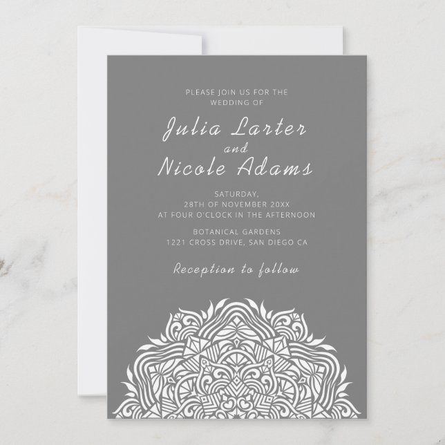 Persian Jewel Arch Ordinate Mandala Wedding Invitation (Front)