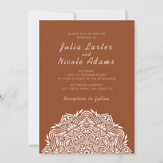 Persian Jewel Arch Ordinate Mandala Wedding Invitation (Front)