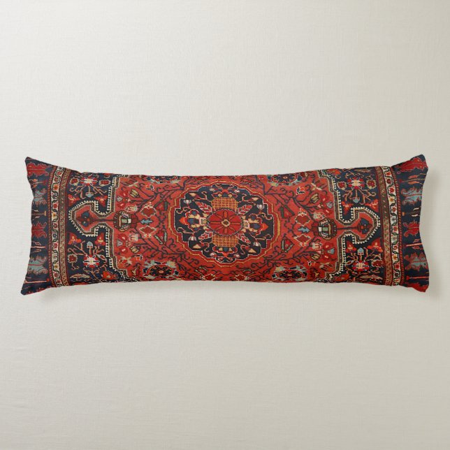 Persian Joshan Red Rusty Blue  Body Pillow (Front)