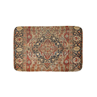 Persian Kashan Burnt Orange Yellow Bath Mat