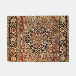 Persian Kashan Burnt Orange Yellow  Doormat