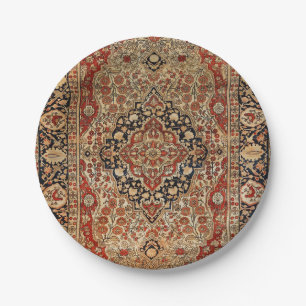 Persian Kashan Burnt Orange Yellow  Paper Plate