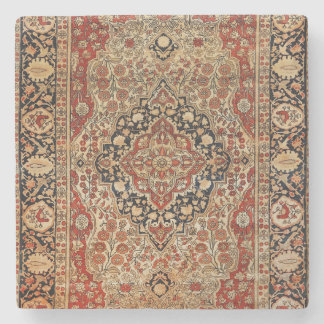 Persian Kashan Burnt Orange Yellow  Stone Coaster