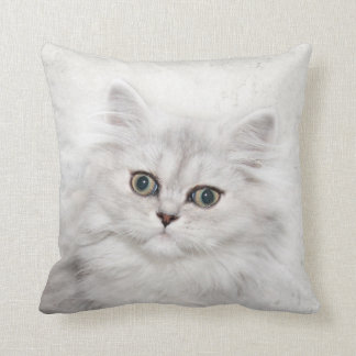Persian kitten face throw pillow