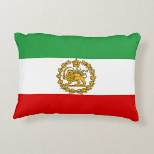 Persian Lion And Sun Flag Crown Pahlavi Monarchy Accent Pillow