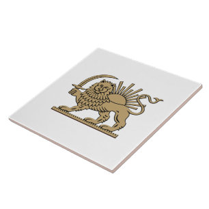 Persian Lion and Sun Tile