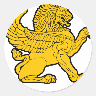persian lion classic round sticker