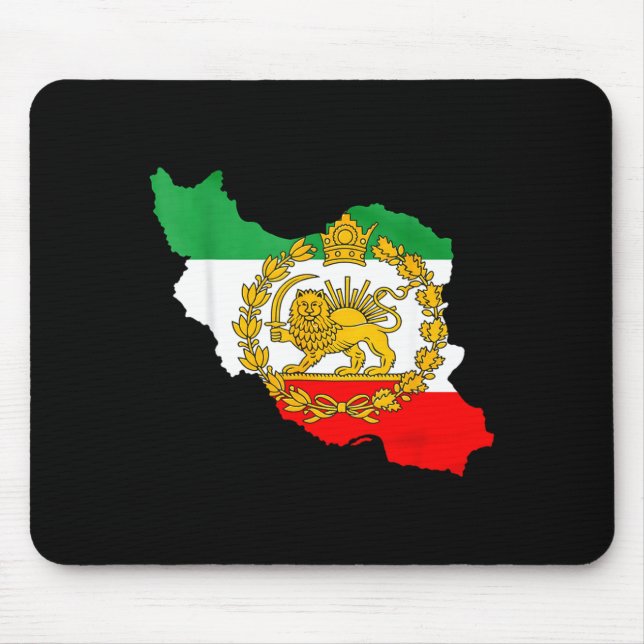 Persian lion, iran map, iranian flag, lion &amp; mouse pad (Front)
