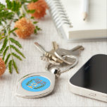 Persian Magen David Menorah Keychain<br><div class="desc">This image was adapted from an antique Persian Jewish tile and features a menorah with a Magen David (Star of David) framed by olive branches.  The imperfections of the original,  hand-painted image have been preserved.</div>