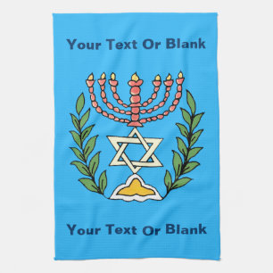 Persian Magen David Menorah Kitchen Towel