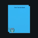 Persian Magen David Menorah Letterhead<br><div class="desc">Adapted from an antique Persian Jewish tile and features a menorah with a Magen David (Star of David) framed by olive branches. The imperfections of the original, hand-painted image have been preserved. Customize by adding your own text.</div>