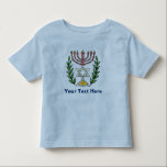 Persian Magen David Menorah Toddler T-shirt<br><div class="desc">This image was adapted from an antique Persian Jewish tile and features a menorah with a Magen David (Star of David) framed by olive branches.  The imperfections of the original,  hand-painted image have been preserved.</div>