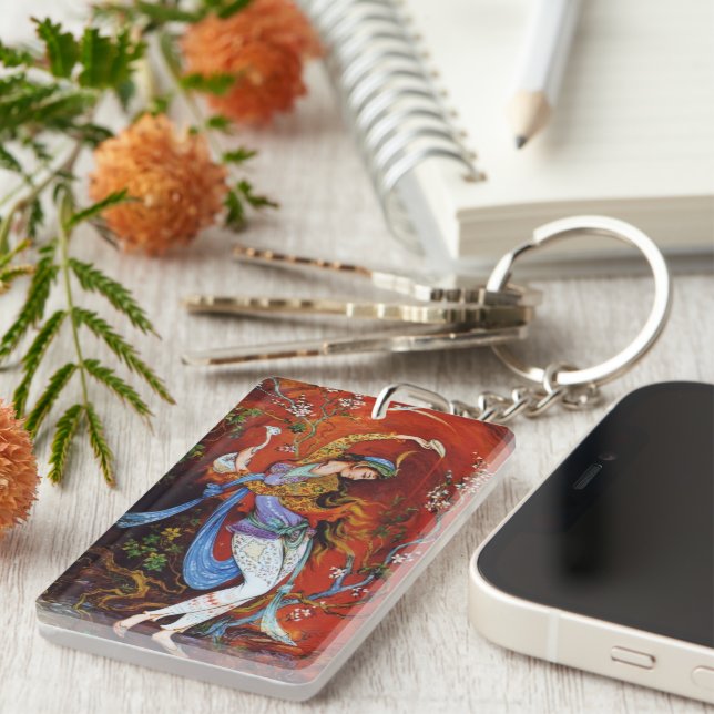 Persian Miniature Dancing Nymph Keychain (Front Right)