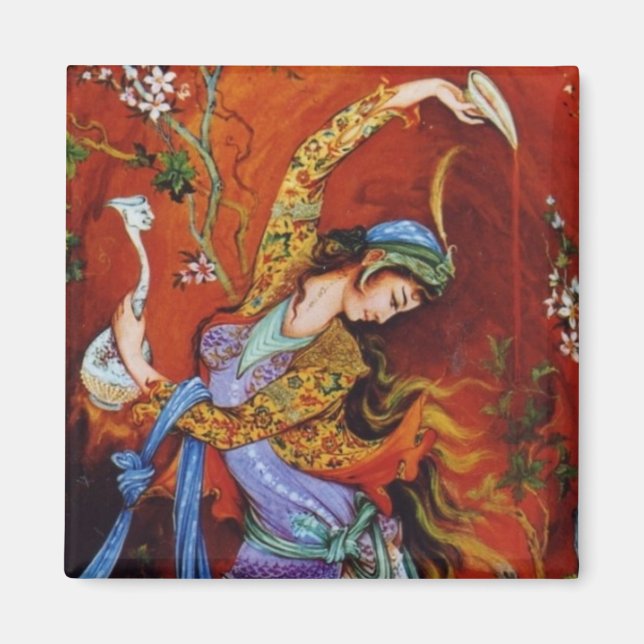 Persian Miniature Dancing Nymph Magnet (Front)