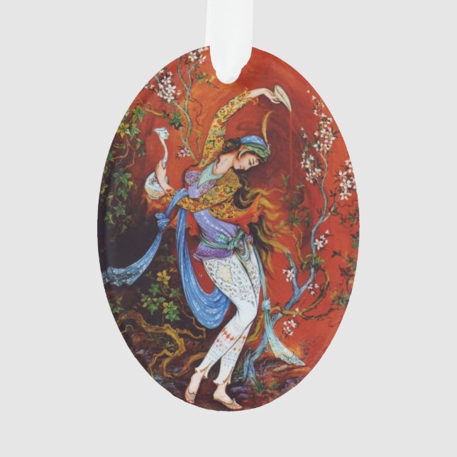 Persian Miniature Dancing Nymph Ornament (Back)