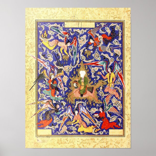 Persian Miniature: The Mi'raj of the Prophet Poster (Front)