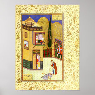 Persian Miniature: The Murid Kisses the Pir's Feet Poster