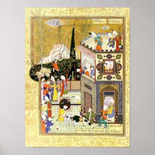 Persian Miniature: The Old Rogue Learns His Lesson Poster