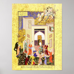 Persian Miniature: Yusuf and Zulaykha's Maidens Poster