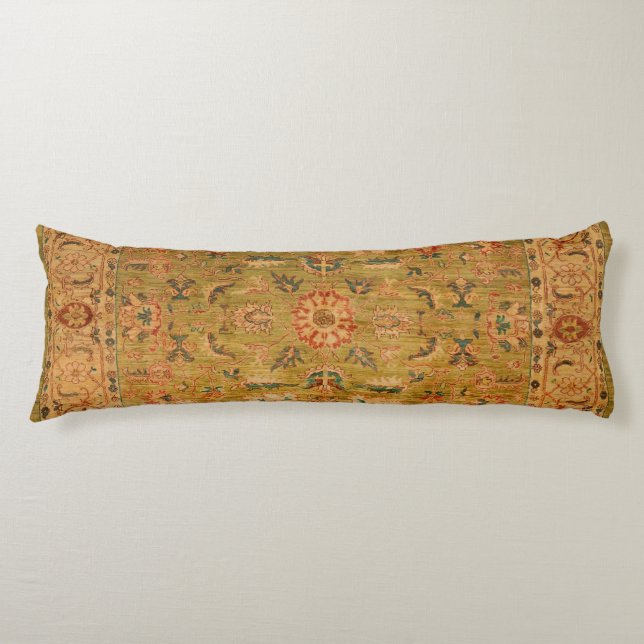 Persian Muted Green Yellow Blue  Body Pillow (Front)