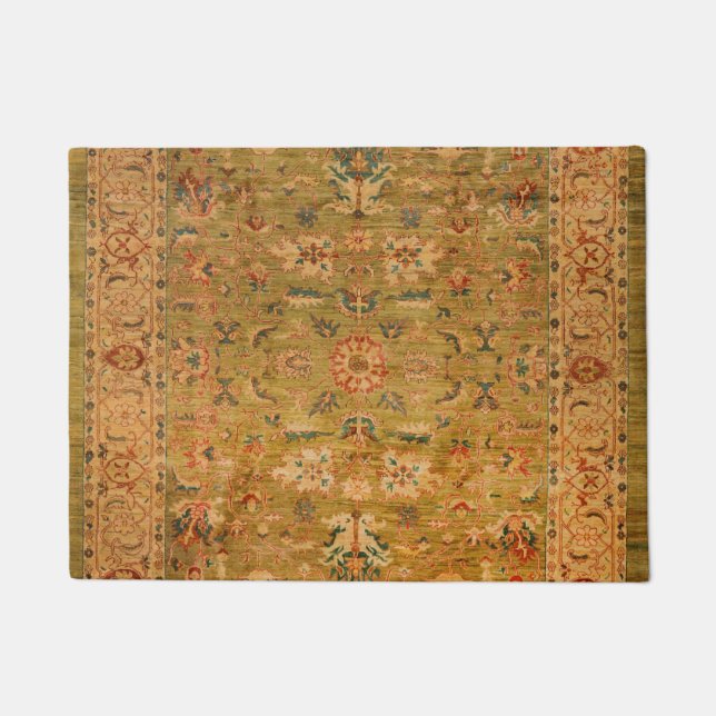 Persian Muted Green Yellow Blue  Doormat (Front)