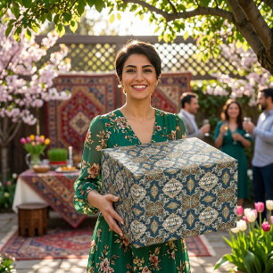 Persian New Year Nowruz Party Gifts Tiles Wrapping Paper