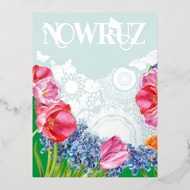 Persian Nowruz Foil Postcard (Front)