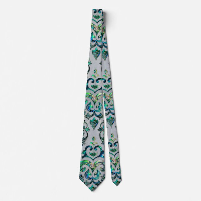 Persian Oriental  pattern abalone and pearl Tie (Front)