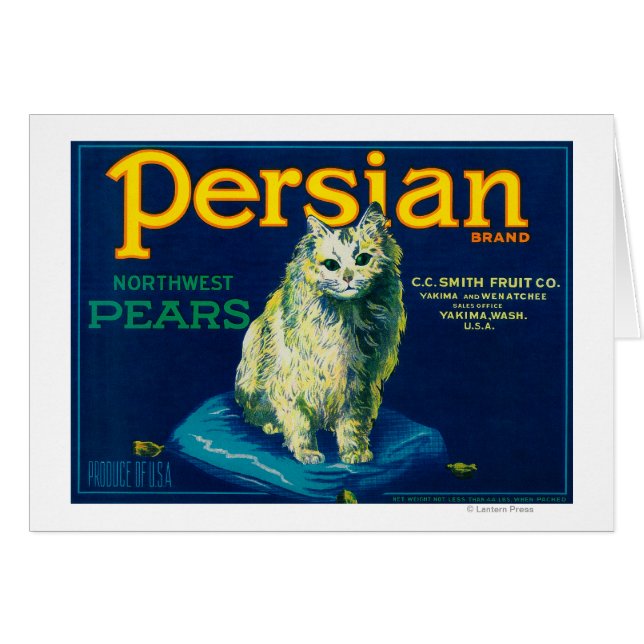 Persian Pear Crate LabelYakima, WA (Front Horizontal)