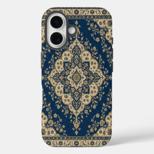 Persian Phone Case Vintage Medallion Navy Gold