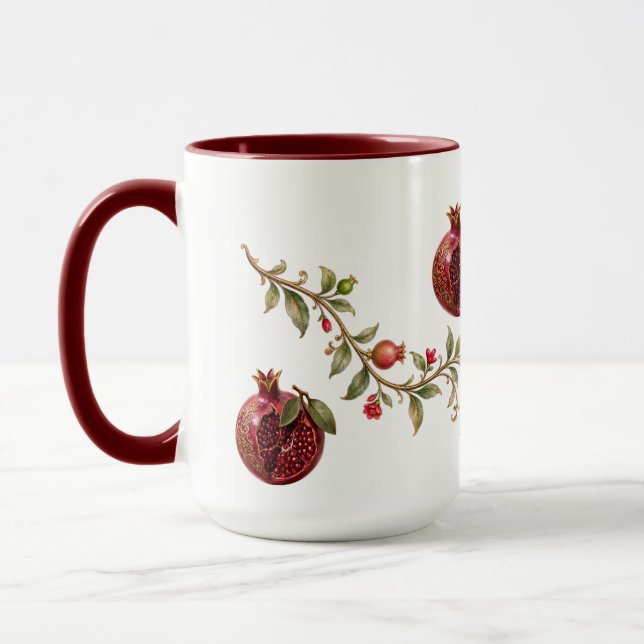 Persian Pomegranate Tree Wall Art | Luxury Botanic Mug (Left)