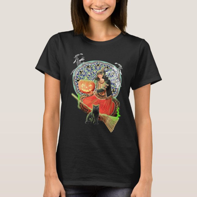 Persian Qajar Unibrow Witch Halloween  Persian Mos T-Shirt (Front)