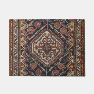 Persian Qashqai Aztec Royal Blue Red  Doormat