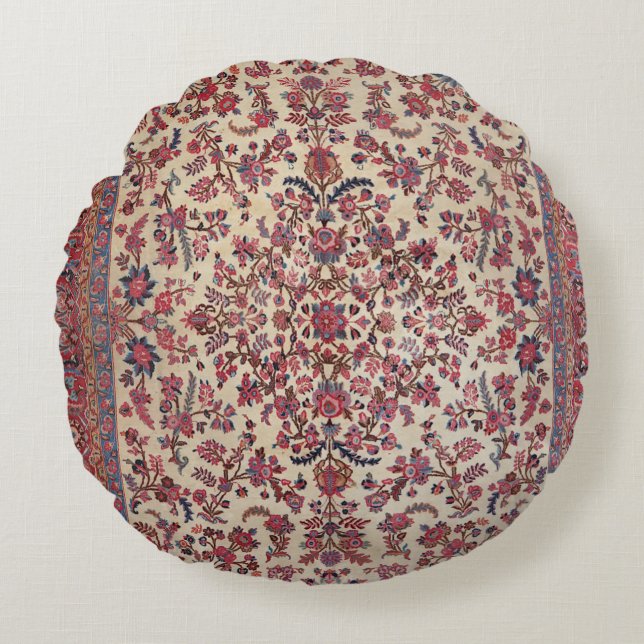Persian Red Pink Light Blue Purple  Round Pillow (Front)