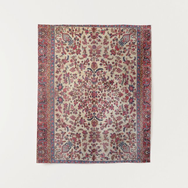 Persian Red Pink Light Blue Purple  Tapestry (Front)