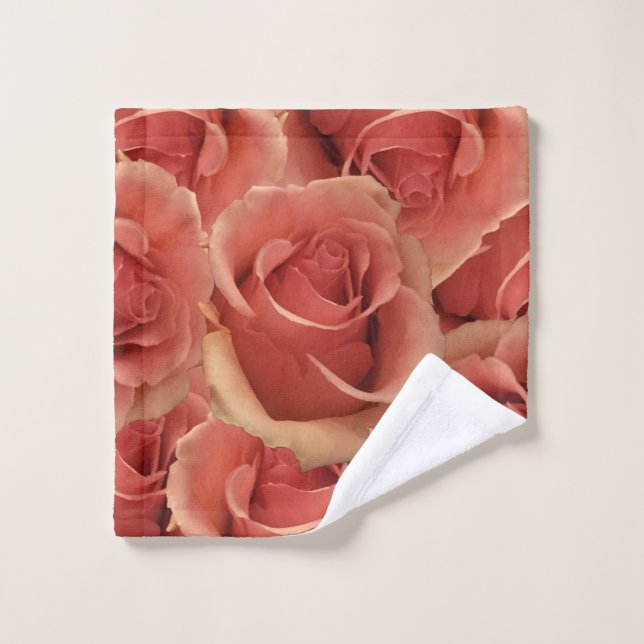 Persian Red Roses Bath Towel Set (Wash Cloth)