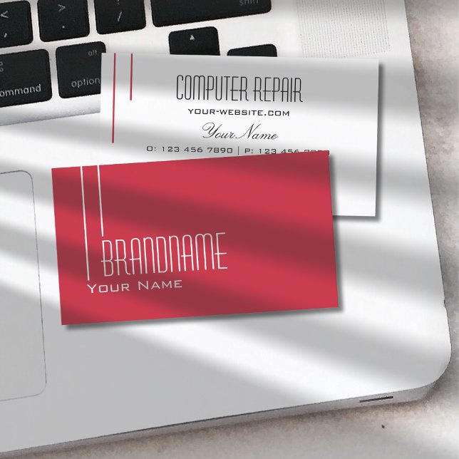 Persian Red White Stylish Simple and Professional Business Card (Creator Uploaded)