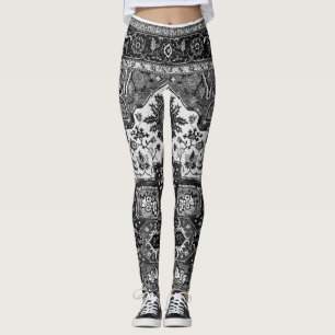 PERSIAN RUG - Black & White Leggings
