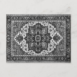 PERSIAN RUG - Black & White Postcard