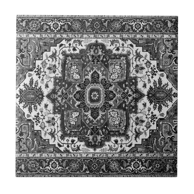 PERSIAN RUG - Black & White Tile (Front)