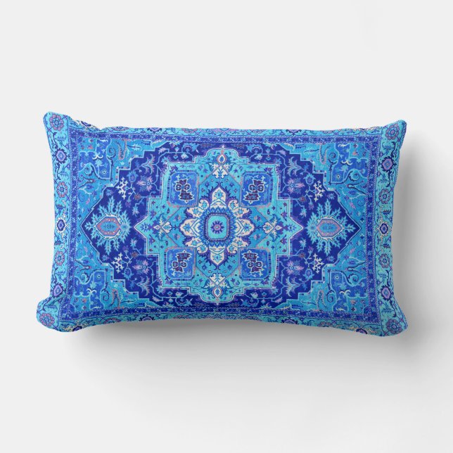PERSIAN RUG - Blue Lumbar Pillow (Front)