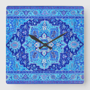PERSIAN RUG - Blue Square Wall Clock