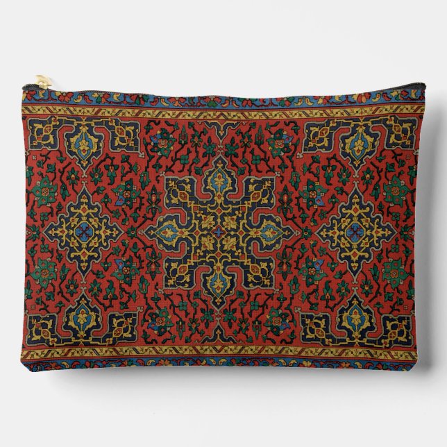 Persian Rug Carpet Red Blue Classic Accessory Pouch (Front)