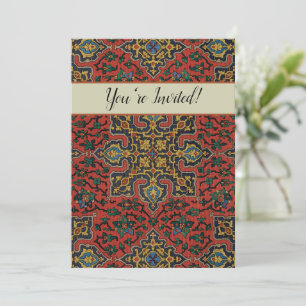 Persian Rug Carpet Red Blue Classic Invitation