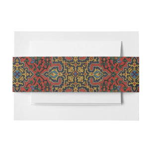 Persian Rug Carpet Red Blue Classic Invitation Belly Band
